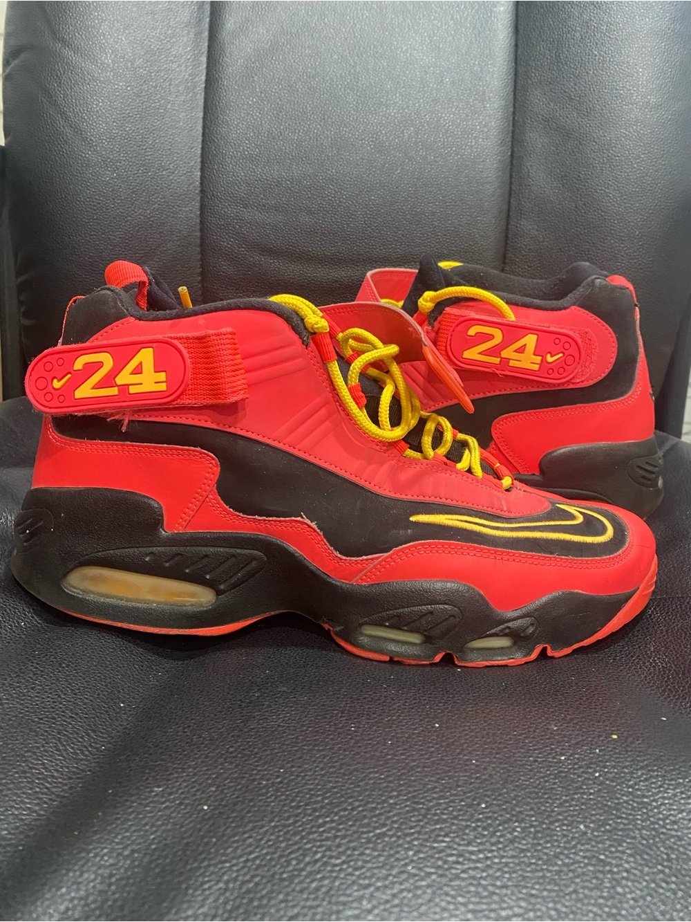 Nike Air Griffey Max 1 Black Laser Crimson Red Mens Shoes 354912-010 Size 10.5